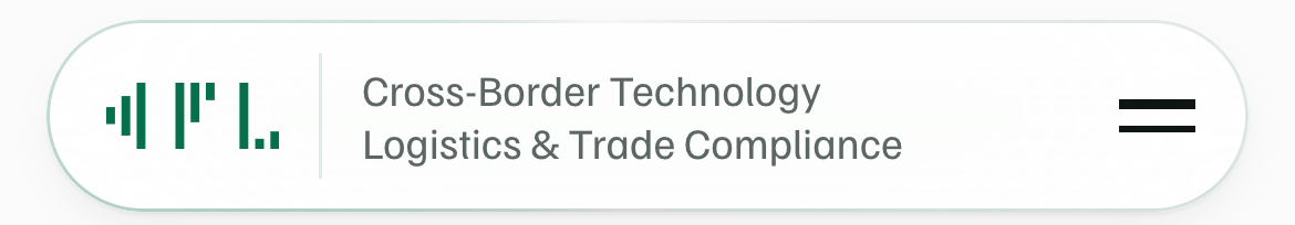 The live site header on a 390-pixel phone: the mark, the hairline, the descriptor on two lines and the menu button